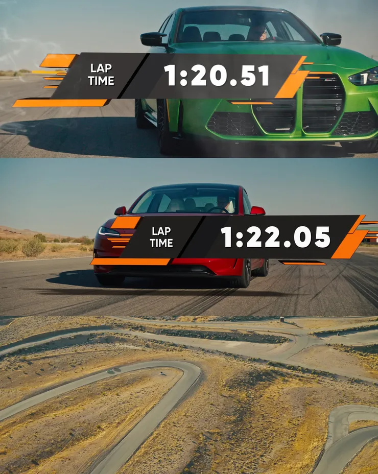 Hagerty - Tesla Model 3 Performance vs BMW M3 Competition — Track Battle — Cammisa