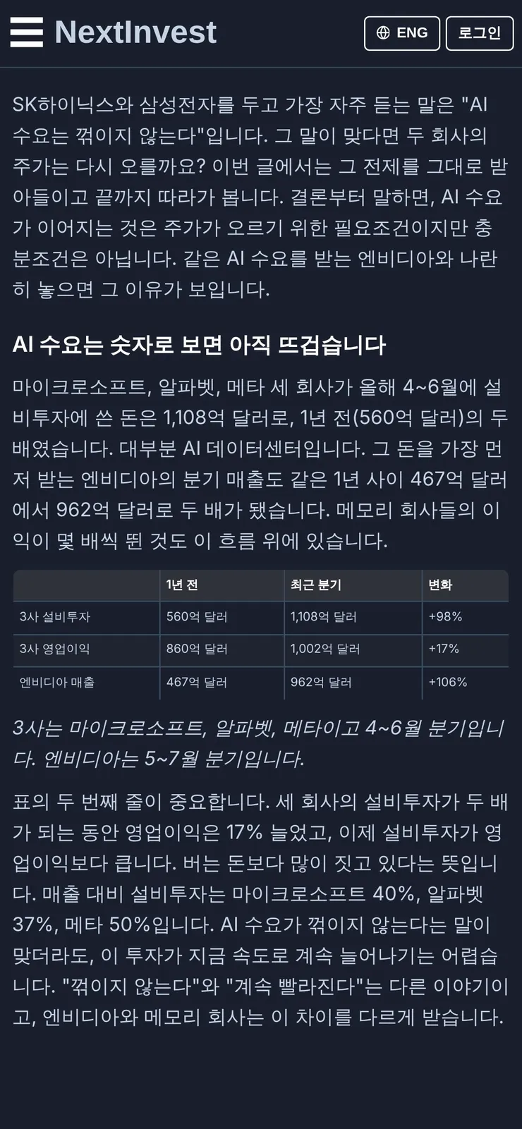AI 수요가 계속되면 삼성전자·SK하이닉스 주가는 결국 오를까 이미지 2