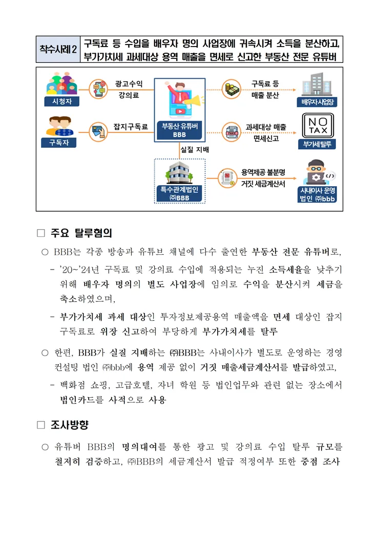 260222 팩트체크 조회 수만 나오면 그만 거짓정보를 유통하며 탈세를 일삼아 온 유튜버 세무조사 image007.png