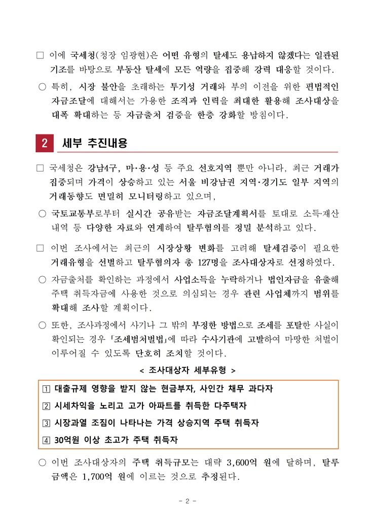 260519 대출규제 밖 현금부자, 시세차익을 노린 다주택자 등 부동산 탈세혐의자 127명 자금형성과정 철저히 검증 image002.png