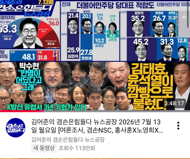뉴공발 민주당 당대표 적합도조사 이미지 2