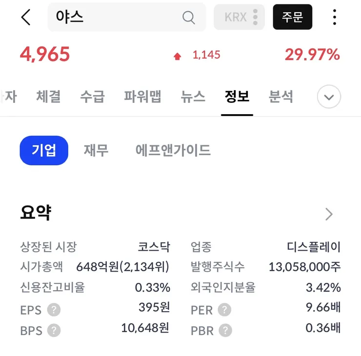 상한가 간 종목이 있길래 봤더니 이미지 1