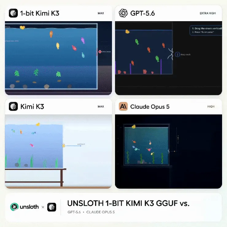 Unsloth Kimi K3 1비트 양자화 모델 이미지 1