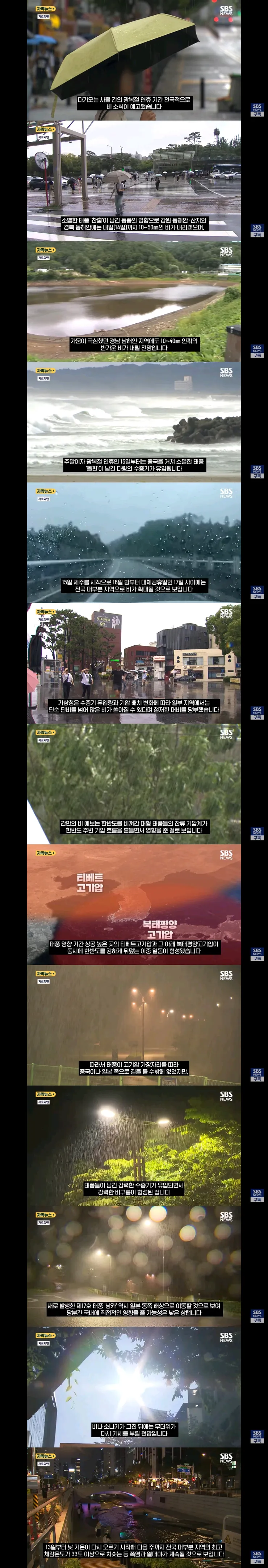 광복절 연휴 기상 예보 이미지 1
