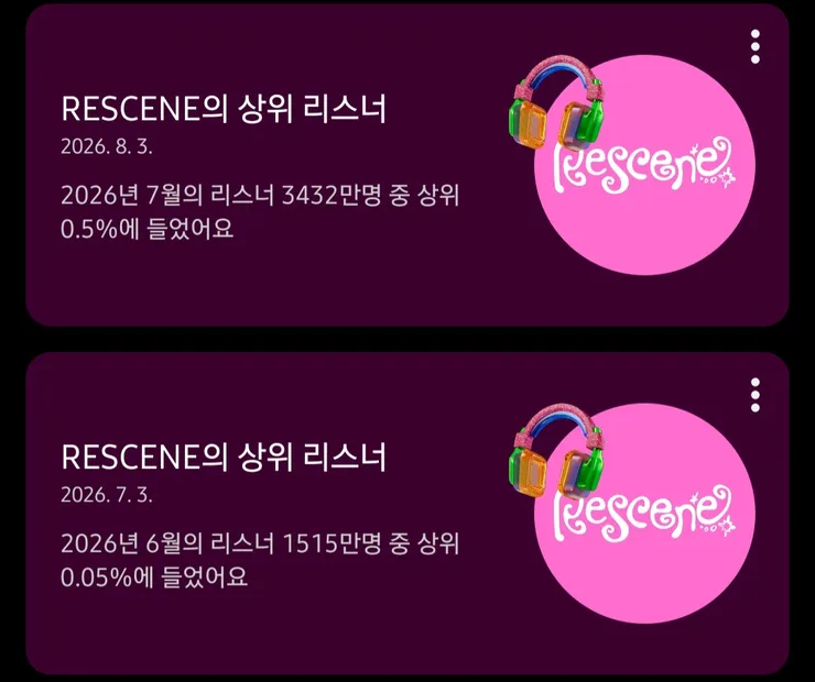 리센느 음악 듣는 사람이 늘긴 늘었나 보네요. 이미지 1