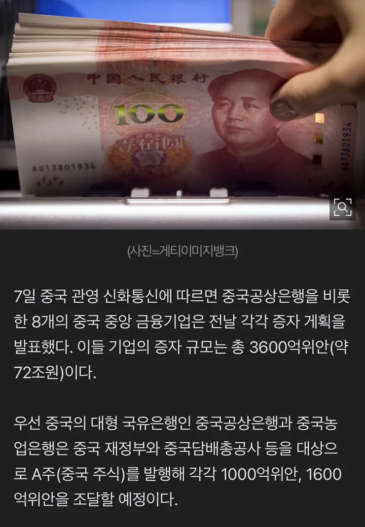 중국 국영 금융사 70조원대 자본 확충…경기 부양 돕는다 이미지 2
