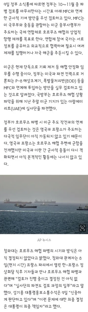 美주도 연합에 ‘호르무즈 파병’ 우선 검토 이미지 2