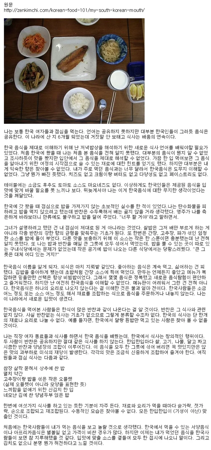 한국음식을 분석한 어느 외국블로거의 글.jpg 이미지 1